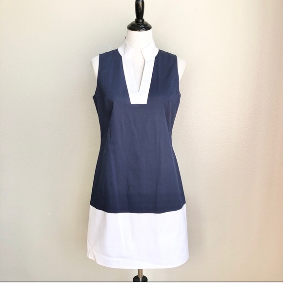 Sail To Sable Navy White Sleeveless V-Neck Dress - Picture 6 of 7